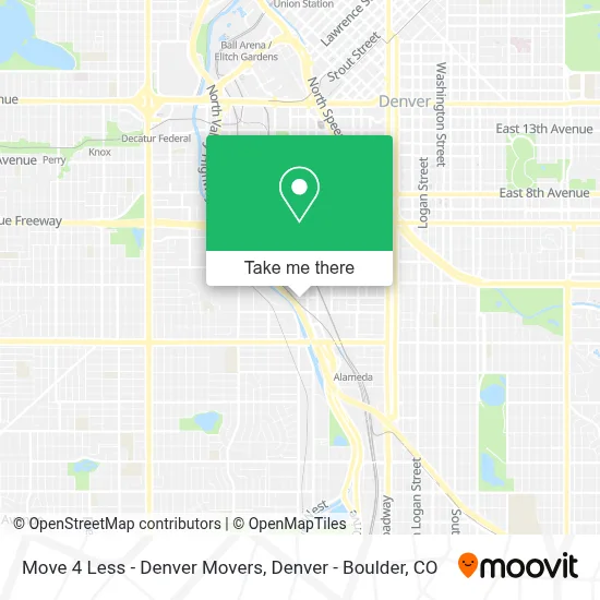 Move 4 Less - Denver Movers map