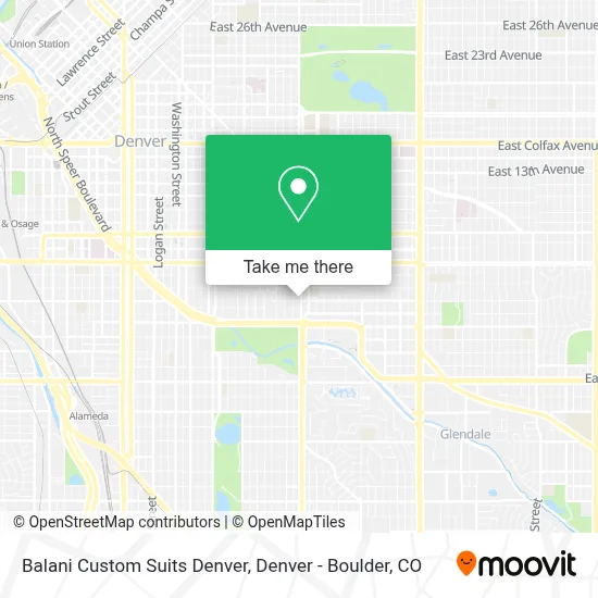 Balani Custom Suits Denver map