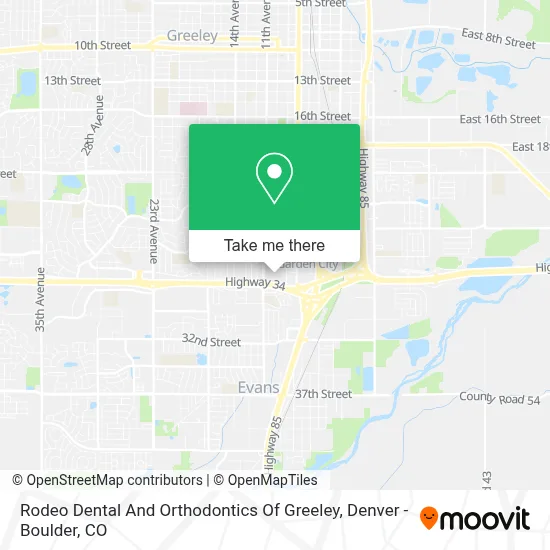 Rodeo Dental And Orthodontics Of Greeley map