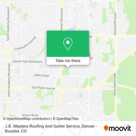 J.B. Masters Roofing And Gutter Service map
