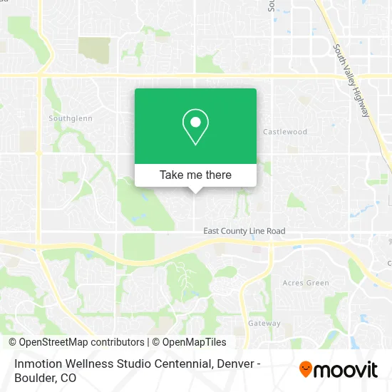 Inmotion Wellness Studio Centennial map