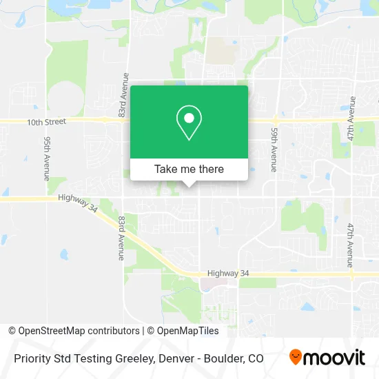 Priority Std Testing Greeley map