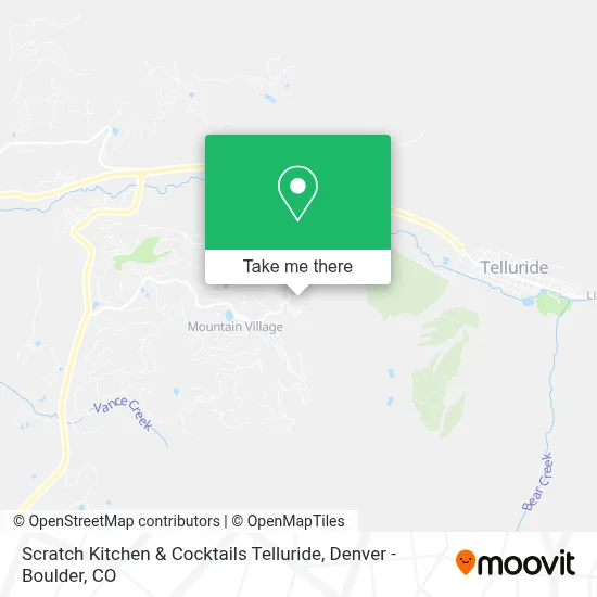 Scratch Kitchen & Cocktails Telluride map