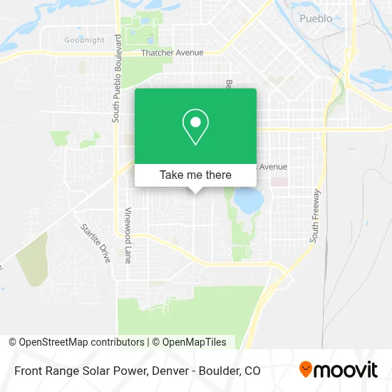 Front Range Solar Power map