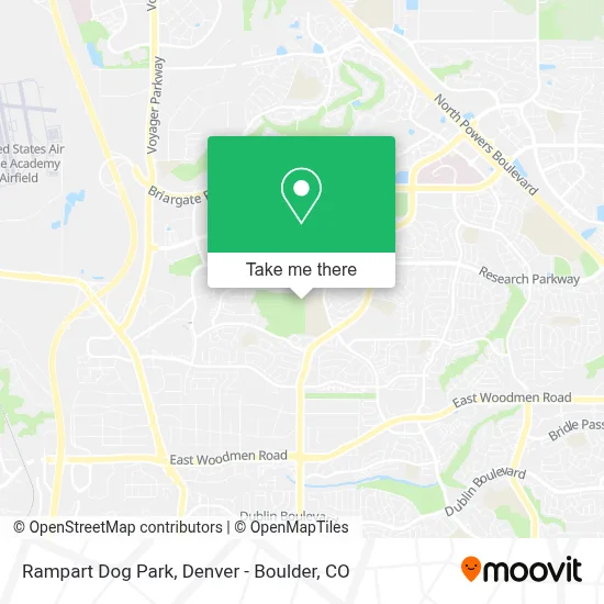 Rampart Dog Park map
