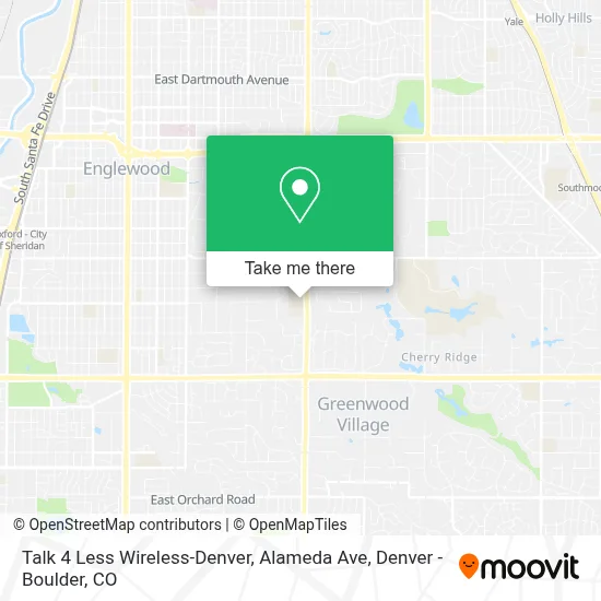 Talk 4 Less Wireless-Denver, Alameda Ave map
