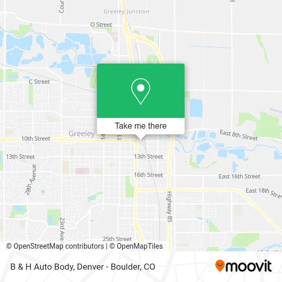 B & H Auto Body map