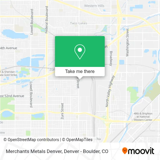 Merchants Metals Denver map