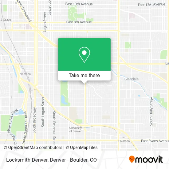Locksmith Denver map