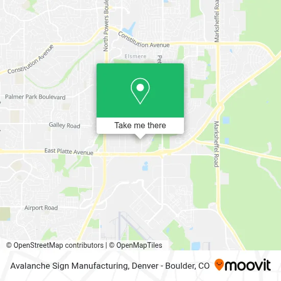 Avalanche Sign Manufacturing map