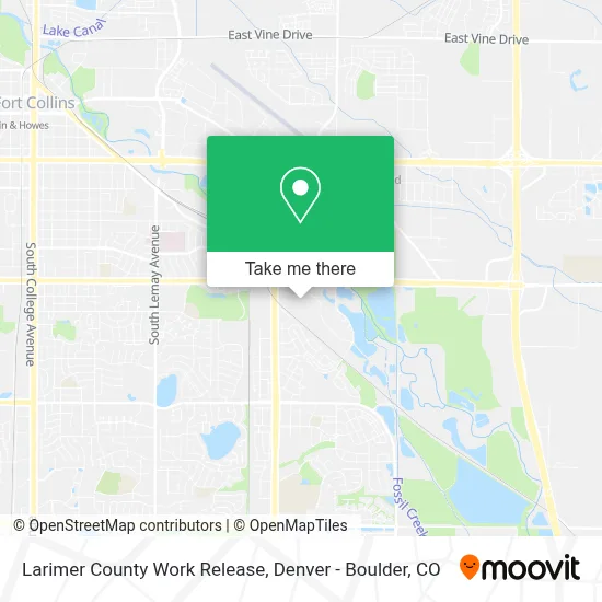Larimer County Work Release map