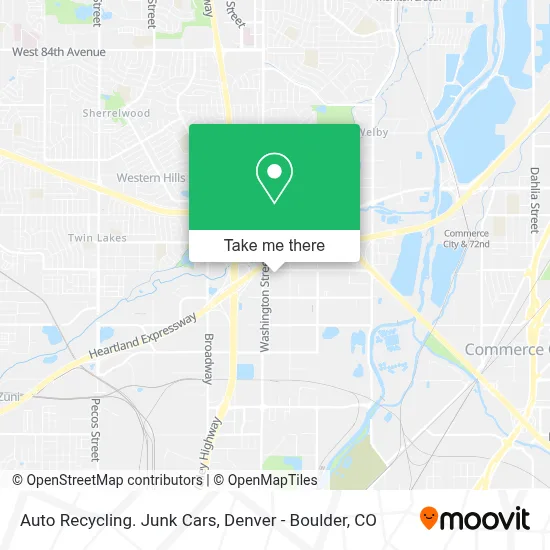 Auto Recycling.  Junk Cars map