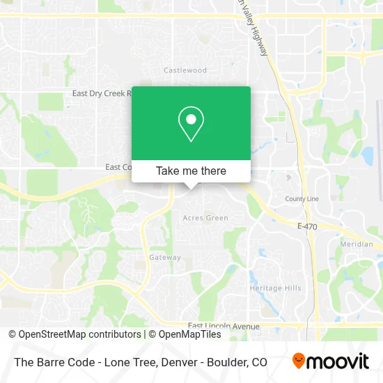 The Barre Code - Lone Tree map