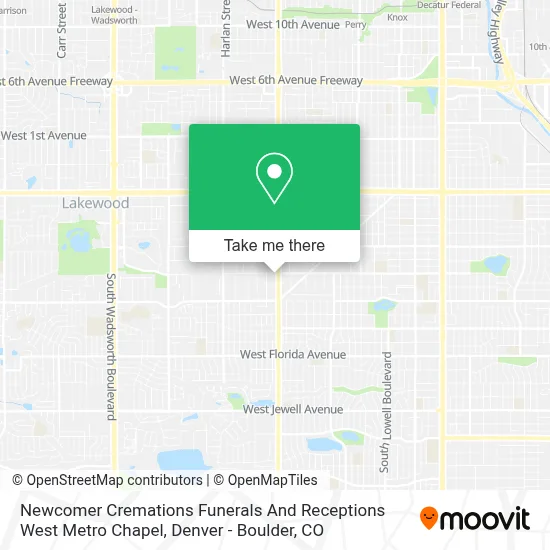 Newcomer Cremations Funerals And Receptions West Metro Chapel map