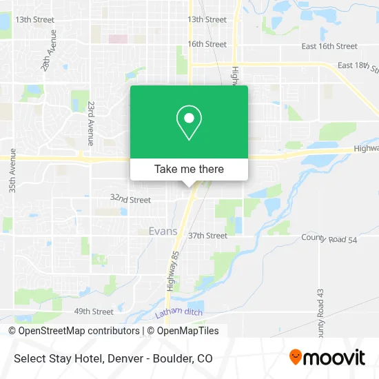 Select Stay Hotel map