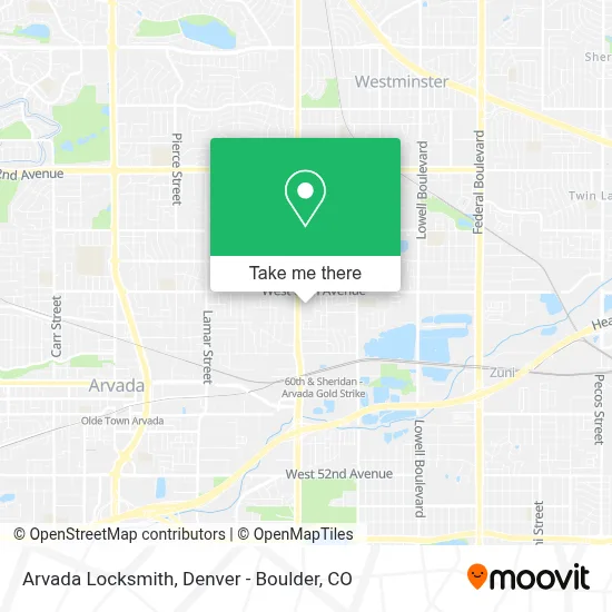 Arvada Locksmith map