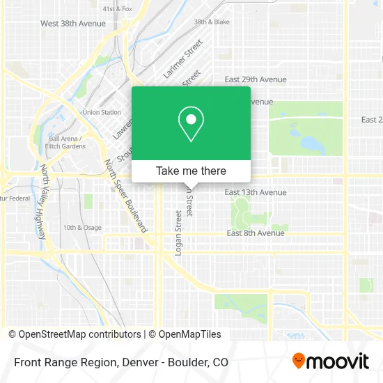 Front Range Region map
