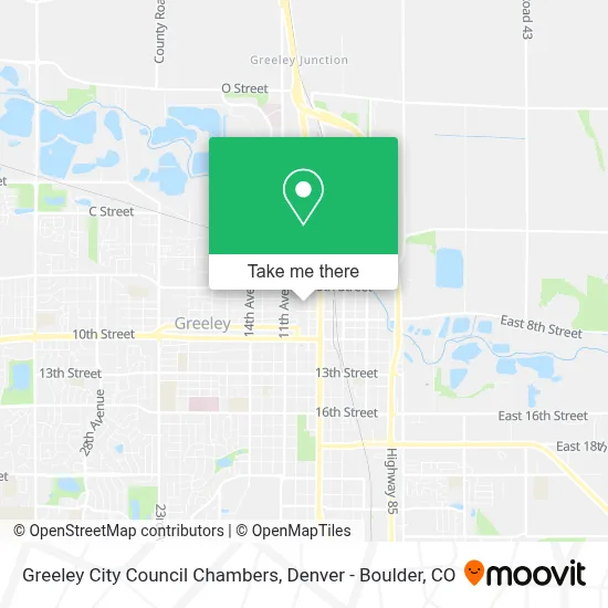 Greeley City Council Chambers map