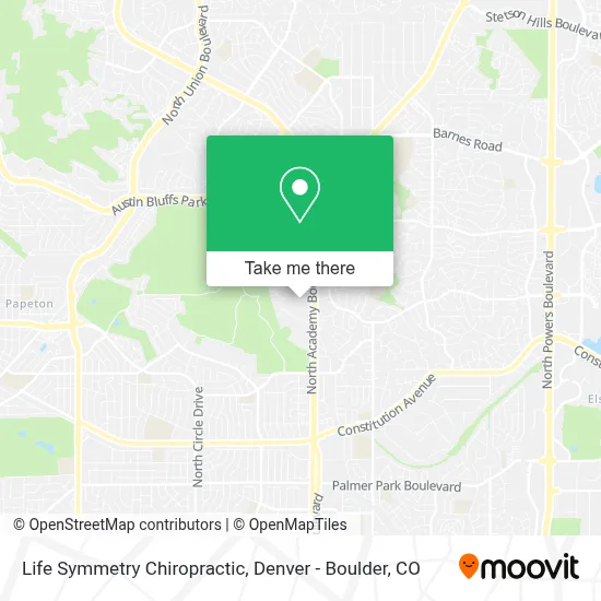 Life Symmetry Chiropractic map