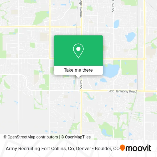 Army Recruiting Fort Collins, Co map