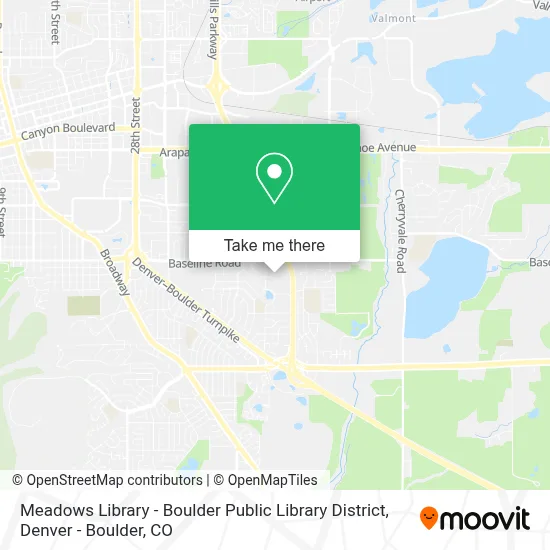 Meadows Library - Boulder Public Library District map