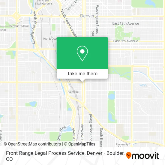 Front Range Legal Process Service map