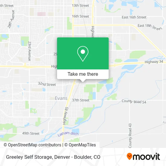 Greeley Self Storage map