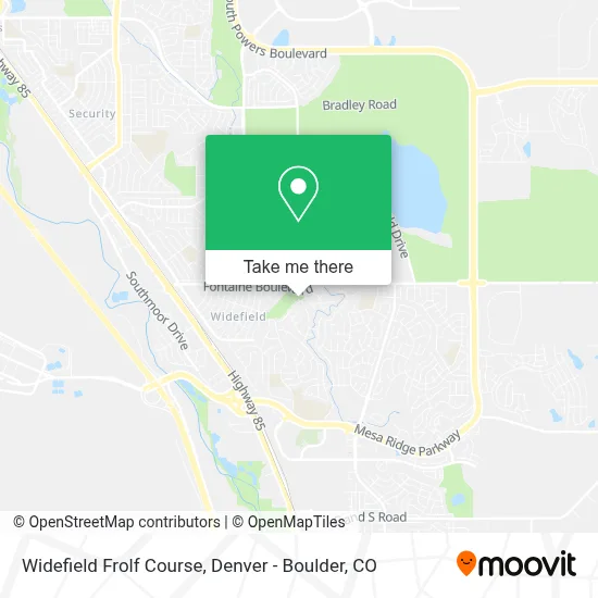 Widefield Frolf Course map