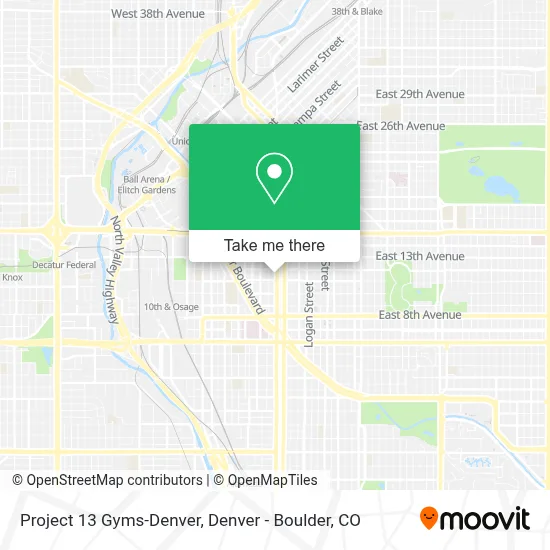 Project 13 Gyms-Denver map