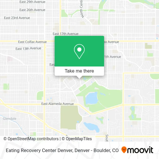 Eating Recovery Center Denver map