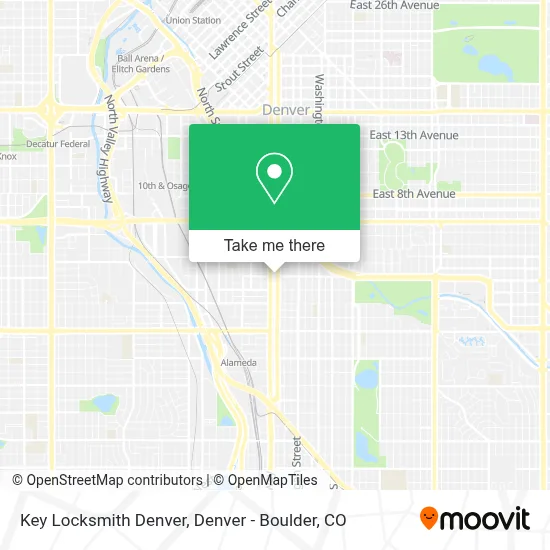 Key Locksmith Denver map