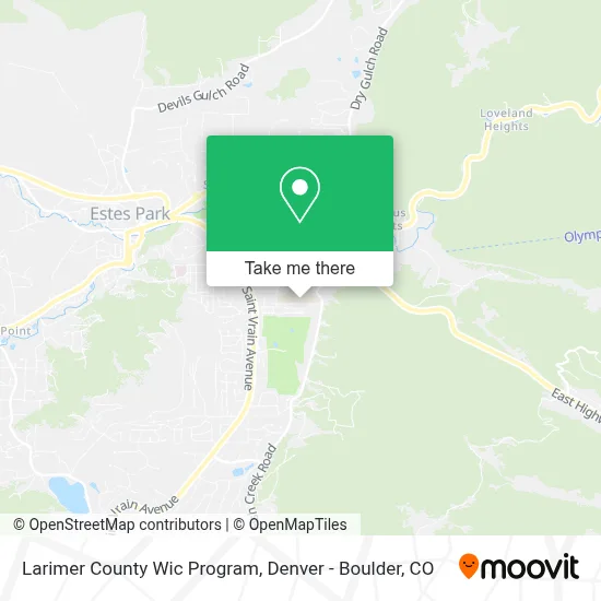 Larimer County Wic Program map
