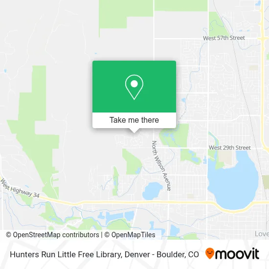 Hunters Run Little Free Library map