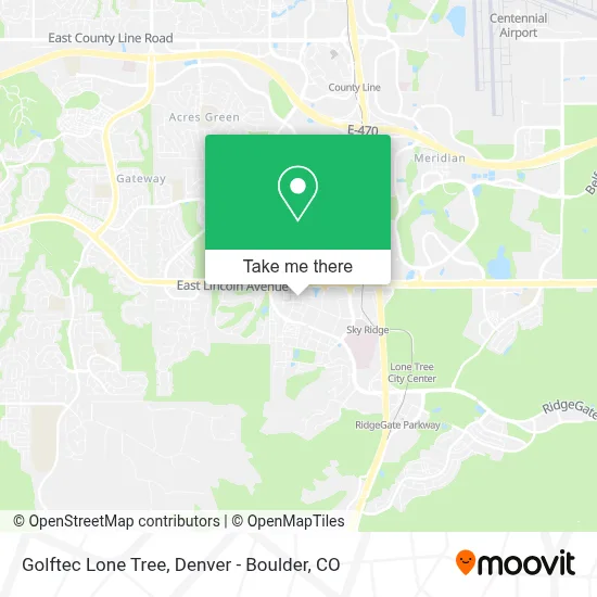 Golftec Lone Tree map