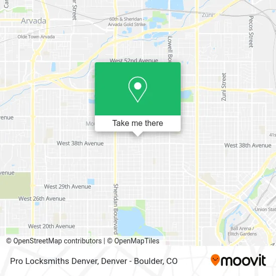 Pro Locksmiths Denver map
