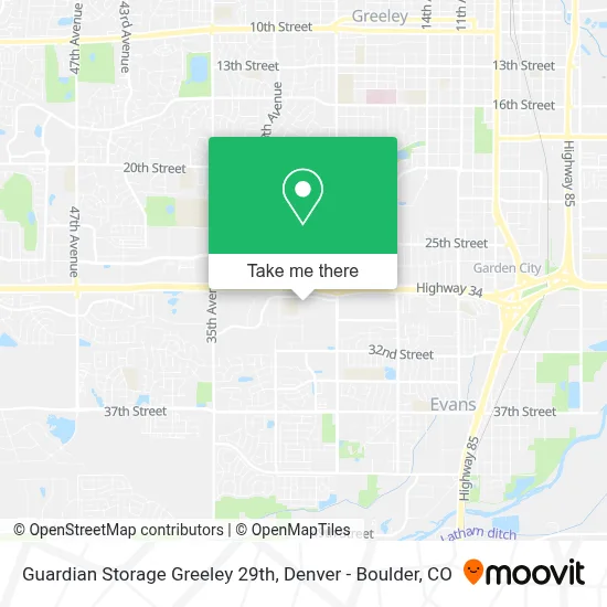 Guardian Storage Greeley 29th map