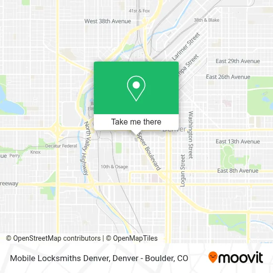 Mobile Locksmiths Denver map