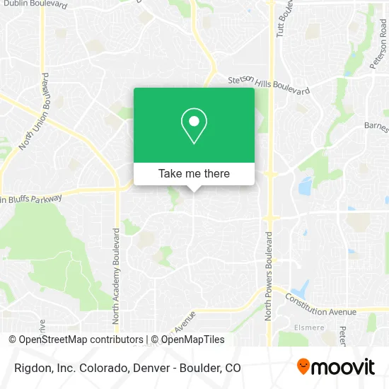 Rigdon, Inc. Colorado map