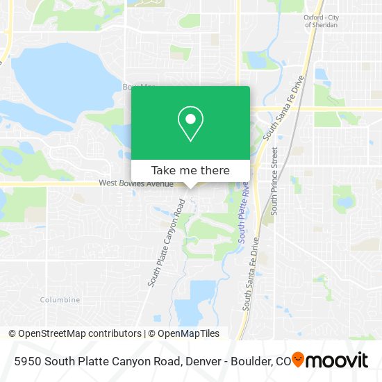 Mapa de 5950 South Platte Canyon Road