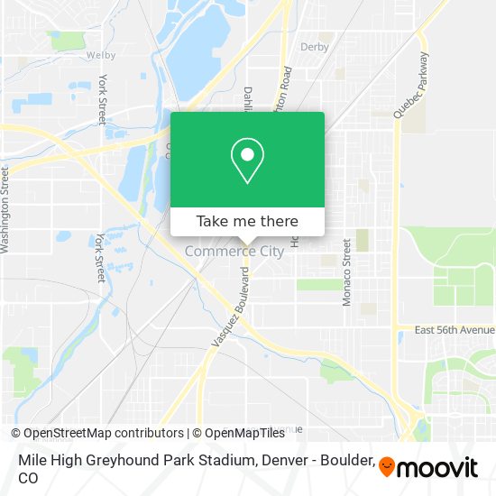 Mapa de Mile High Greyhound Park Stadium