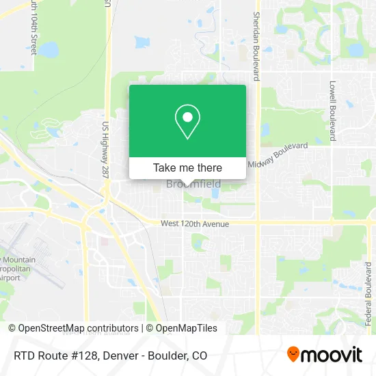 Mapa de RTD Route #128