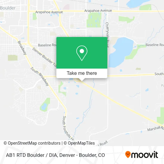 Mapa de AB1 RTD Boulder / DIA