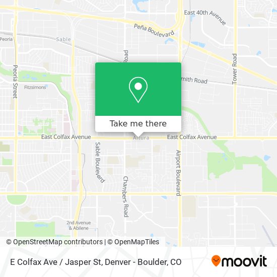 E Colfax Ave / Jasper St map
