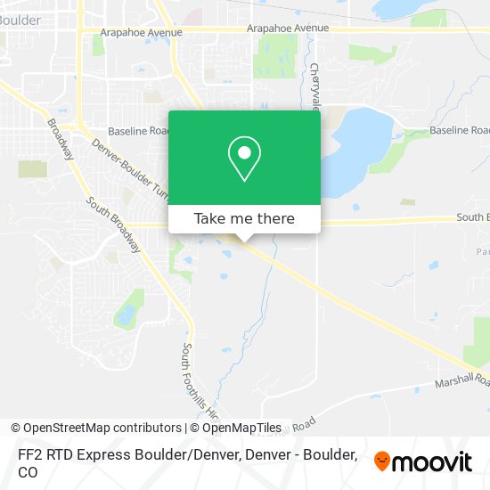 FF2 RTD Express Boulder/Denver map