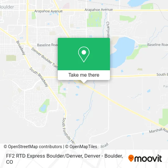 Mapa de FF2 RTD Express Boulder/Denver