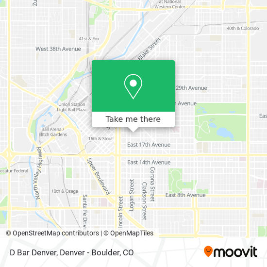 如何坐公交 火车或轻轨去denver的d Bar Denver