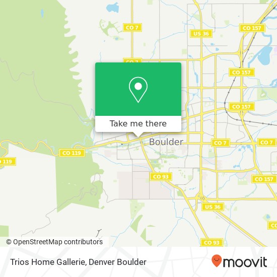 Mapa de Trios Home Gallerie, 1155 Canyon Blvd Boulder, CO 80302