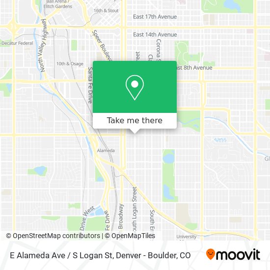 Mapa de E Alameda Ave / S Logan St