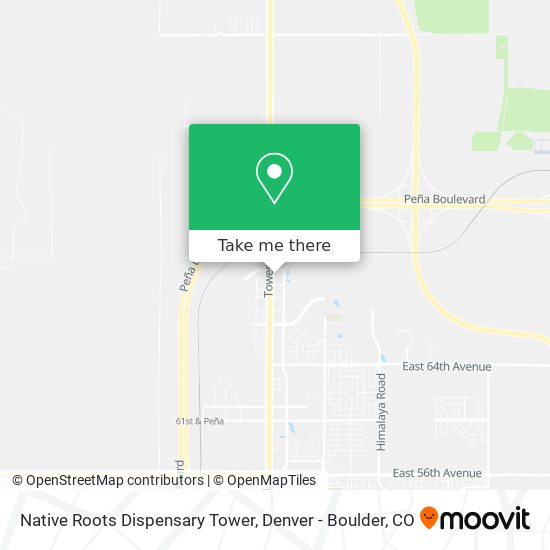Native Roots Dispensary Tower map