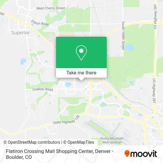Flatiron Crossing Mall Shopping Center map